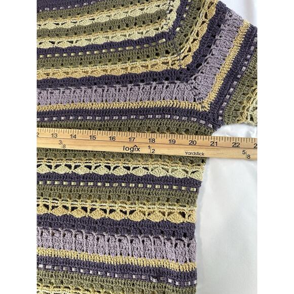 Robert Scott Women’s Sz M Hand Knitted Sweater Lavender Silk Linen Cotton Blend - Picture 12 of 13